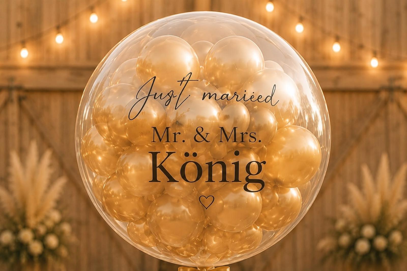 Bubble Ballon Hochzeit mit 20 kleinen Ballons zum Platzen